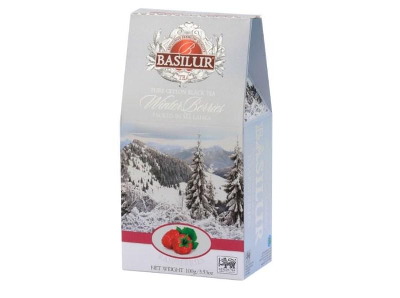 Чай черный листовой Basilur - Зимние ягоды малина, в коробке 100 г