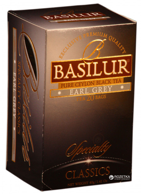 Чай чёрный пакетированный Basilur - Избранная классика Эрл Грей Earl Grey, 20 пак