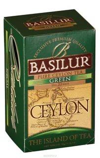 Чай зелёный пакетированный Basilur - Остров Цейлон Зеленый Green, 20 пак