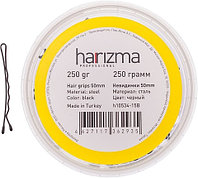 Невидимки для волос Harizma h10534-15B, волнистые черные, 50 мм, 250 г