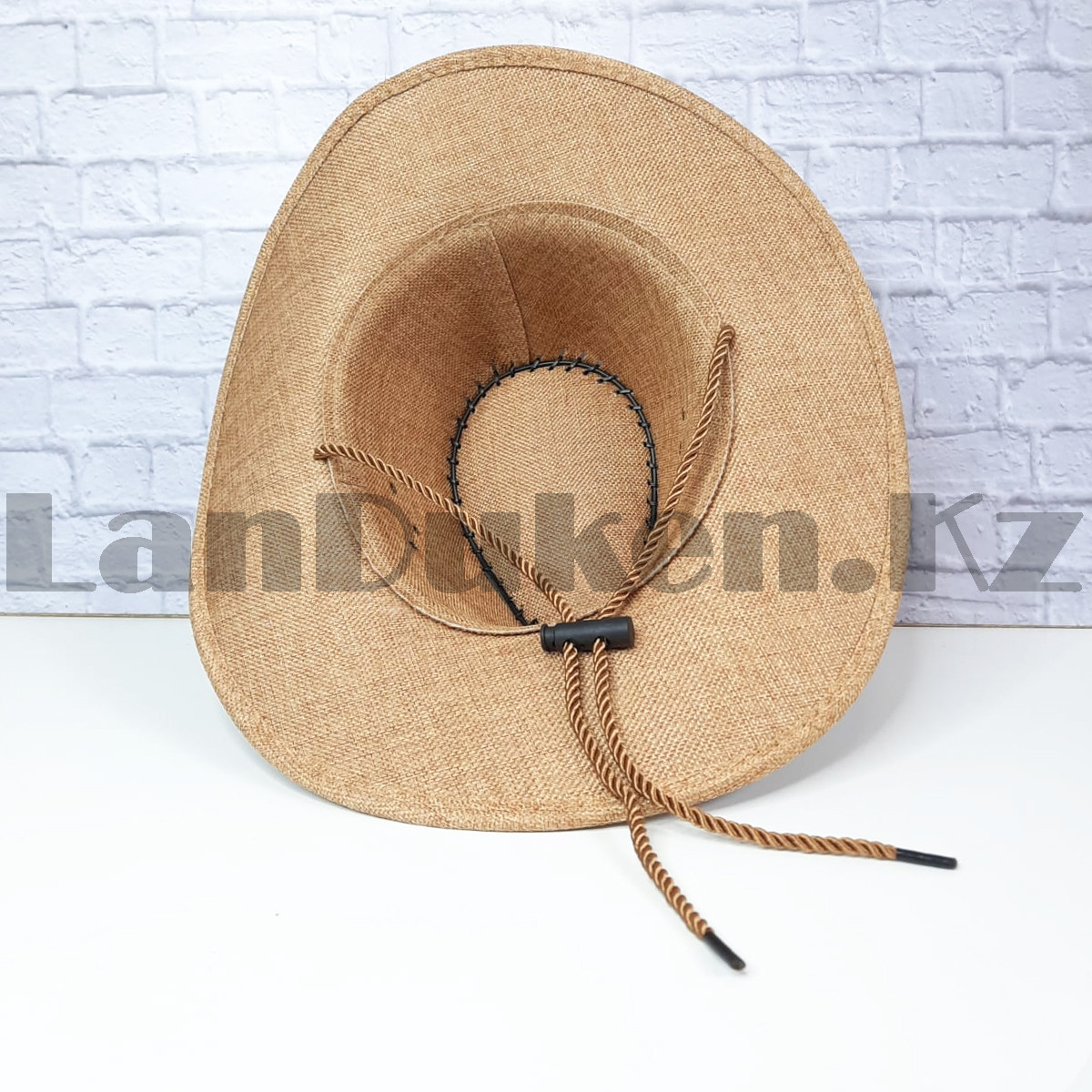 Шляпа ковбоя плетеная песочного цвета - фото 2 - id-p105094673