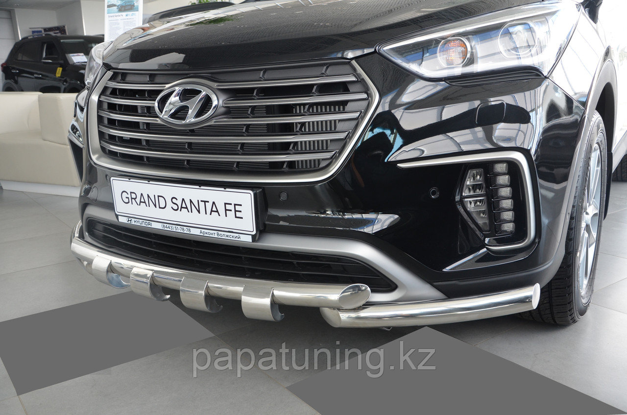 Защита переднего бампера G d60/60 ПапаТюнинг для Hyundai Santa Fe GRAND 2018- - фото 2 - id-p105047520
