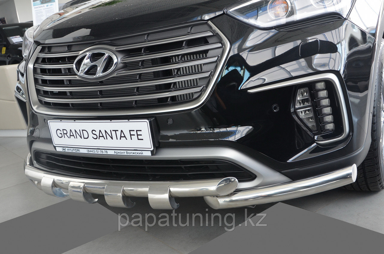 Защита переднего бампера G d60/60 ПапаТюнинг для Hyundai Santa Fe GRAND 2018- - фото 3 - id-p105047520