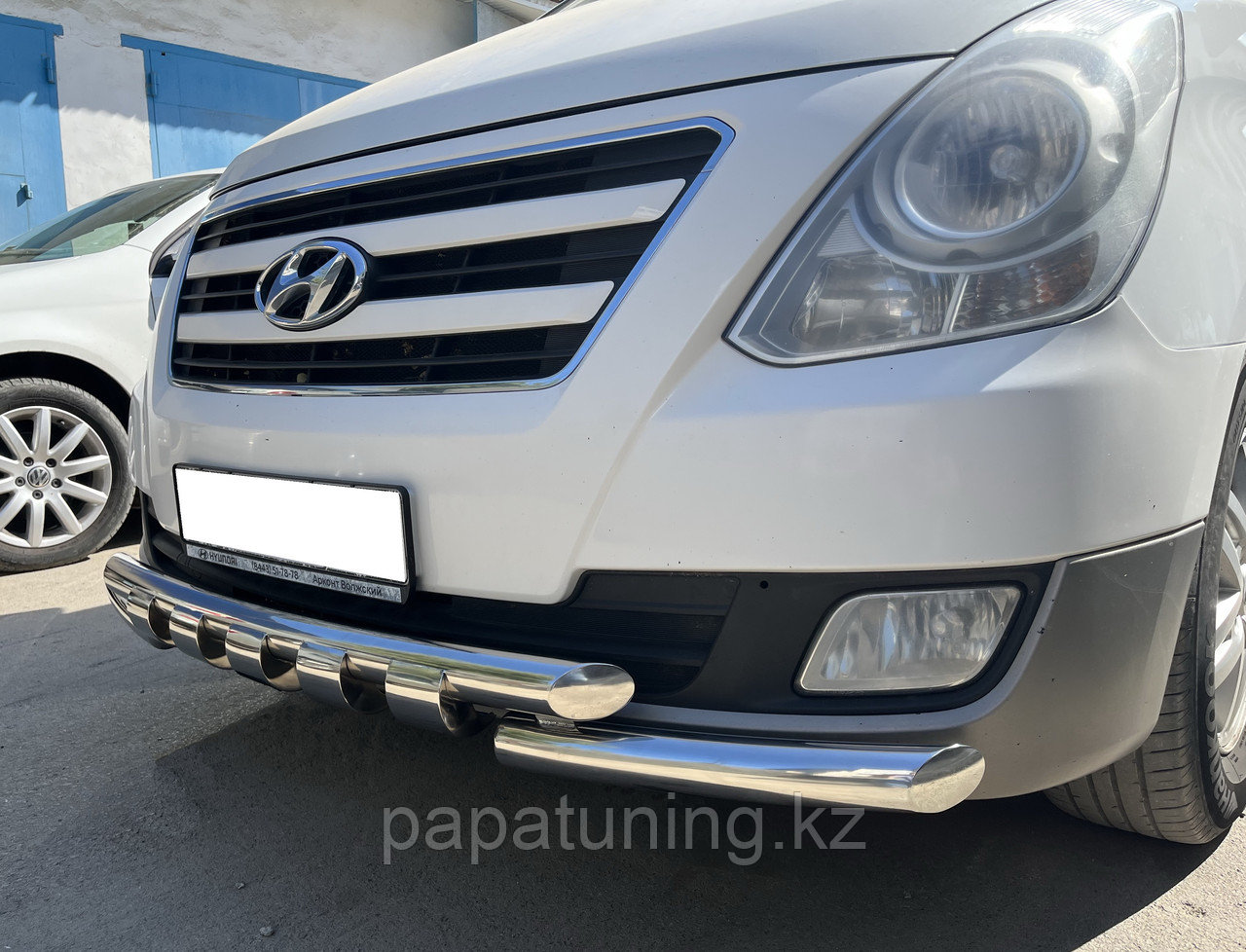 Защита переднего бампера G d60/60 ПапаТюнинг для Hyundai H-1 Grand Starex 2015-2018, фото 1