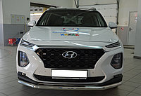 Защита переднего бампера d60 ПапаТюнинг для Hyundai Santa Fe 2018-2021
