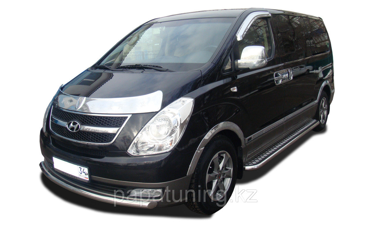 Защита переднего бампера d60 ПапаТюнинг для Hyundai H-1 Grand Starex 2007-2015 - фото 2 - id-p105047441