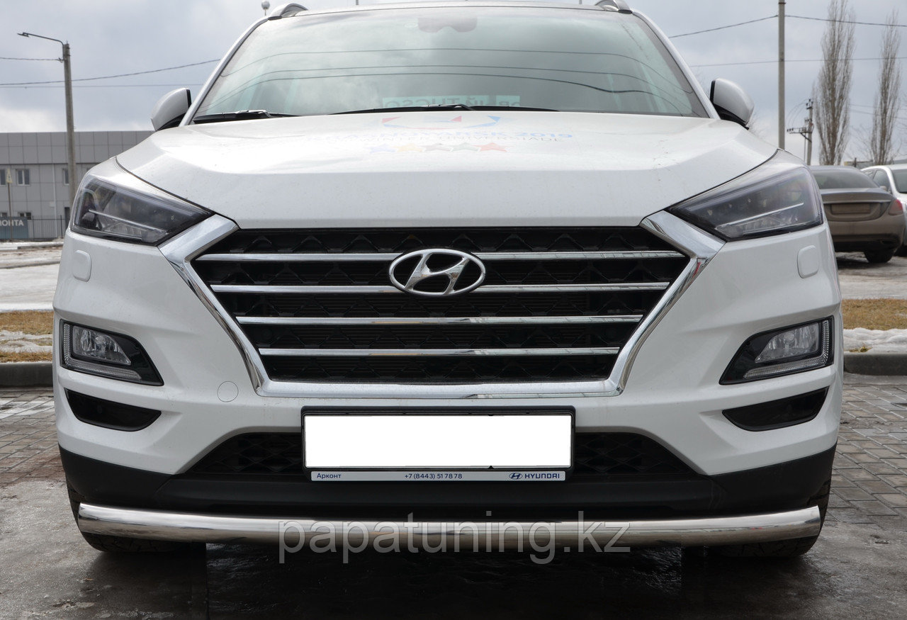 Защита переднего бампера d60 ПапаТюнинг для Hyundai Tucson 2015-2018 - фото 1 - id-p105047371