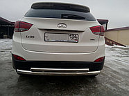 Защита заднего бампера двойная d60/42 ПапаТюнинг для Hyundai IX 35 2010-2015