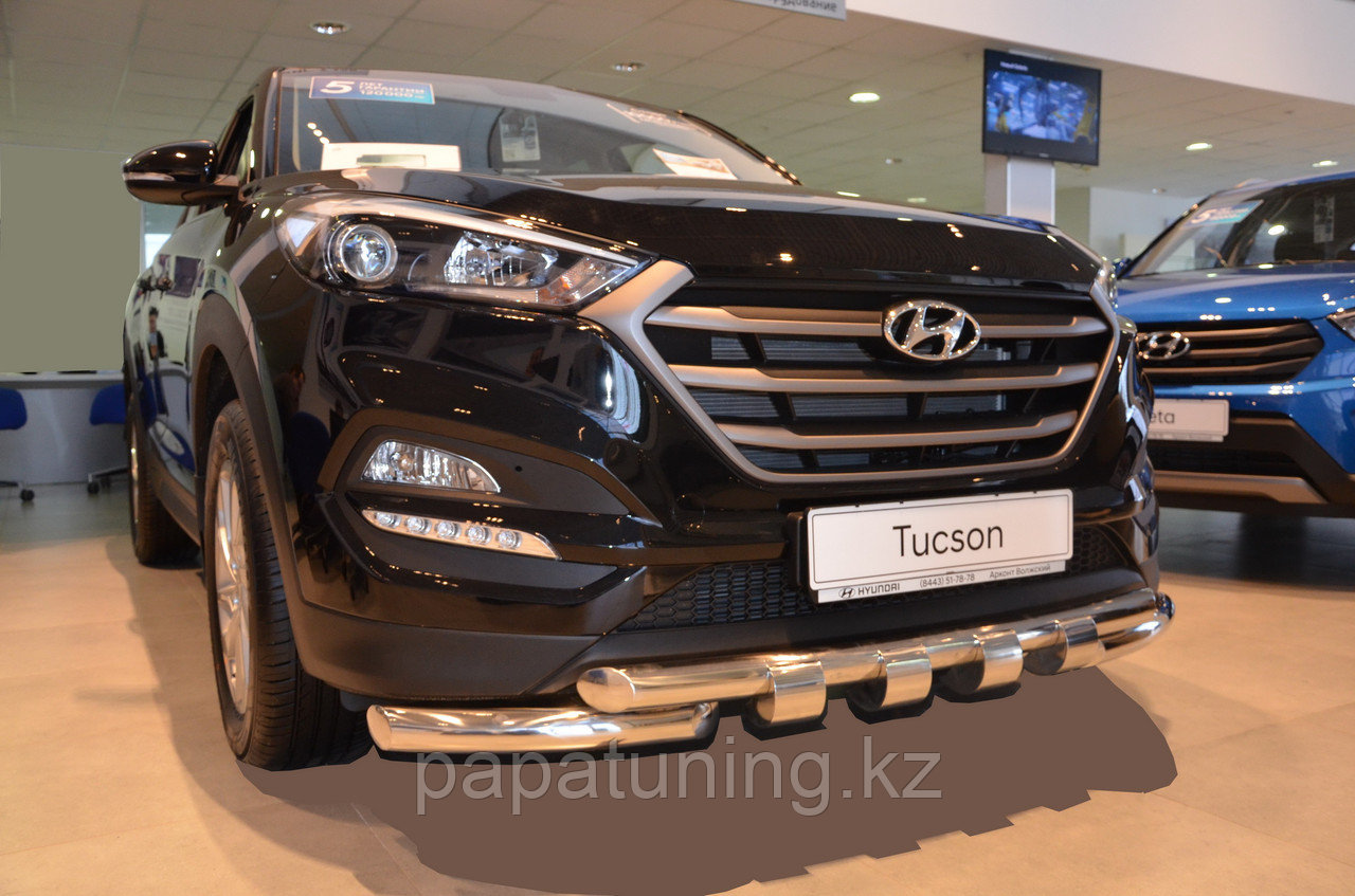 Защита переднего бампера G d60/60 ПапаТюнинг для Hyundai Tucson 2018-2021 - фото 1 - id-p105047378