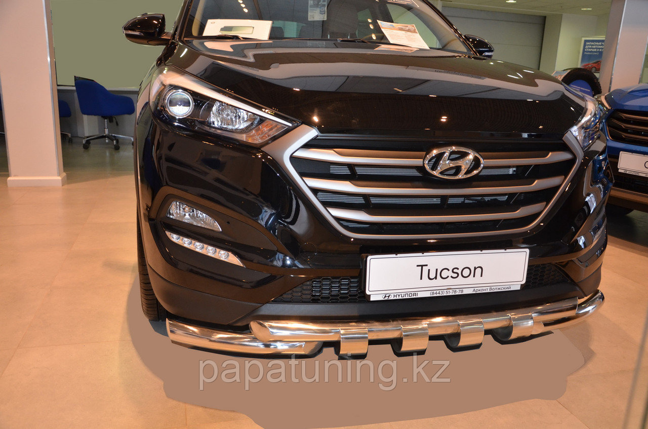 Защита переднего бампера G d60/60 ПапаТюнинг для Hyundai Tucson 2018-2021 - фото 2 - id-p105047378