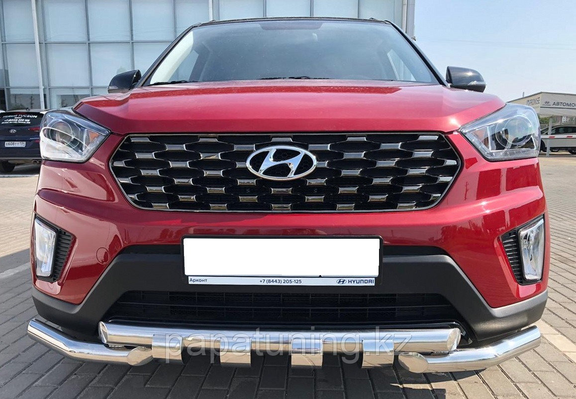 Защита переднего бампера G d60 ПапаТюнинг для Hyundai Creta 2016-2021 - фото 1 - id-p105047418