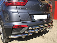 Защита заднего бампера G тройная d60/60/60 ПапаТюнинг для Hyundai Creta 2016-2021