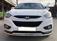 Защита переднего бампера двойная (радиус) d 60/42 ПапаТюнинг для Hyundai IX 35 2010-2015