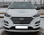 Защита переднего бампера двойная d60/42 ПапаТюнинг для Hyundai Tucson 2018-2021