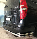 Защита заднего бампера угловая большая двойная d60/42 ПапаТюнинг для Hyundai H-1 Grand Starex 2015-2018