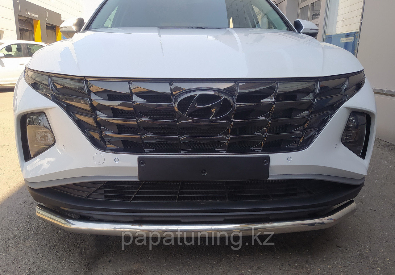 Защита переднего бампера d60 ПапаТюнинг для Hyundai Tucson 2021- - фото 1 - id-p105047382