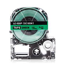 Картридж (LC-5GBP) для Epson LabelWorks LW-300, LW-400 (лента 18mm x 8m) черный на зеленом