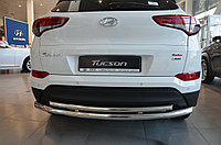 Защита заднего бампера двойная d60/42 ПапаТюнинг для Hyundai Tucson 2015-2018