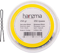 Шпильки для волос Harizma h10543-15B, волнистые черные, 60 мм, 250 г