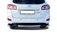 Защита заднего бампера центральная d60 ПапаТюнинг для Hyundai Santa Fe 2010-2012