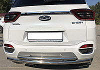 Защита заднего бампера двойная d60/42 ПапаТюнинг для Chery Tiggo 4 2018-2024