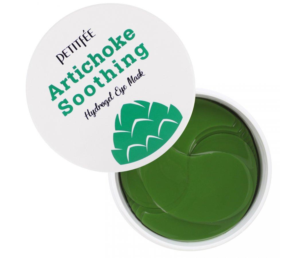 Гидрогелевые успокаивающие патчи для глаз с экстрактом артишока PETITFEE Artichoke Soothing Eye Mask 60шт