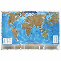 Политическая скретч-карта мира "Путешествия" 86х60 см, 1:37,5М, в тубусе, BRAUBERG, фото 4