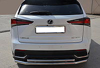 Защита заднего бампера двойная d60/42 ПапаТюнинг для Lexus NX200/NX300 2017-