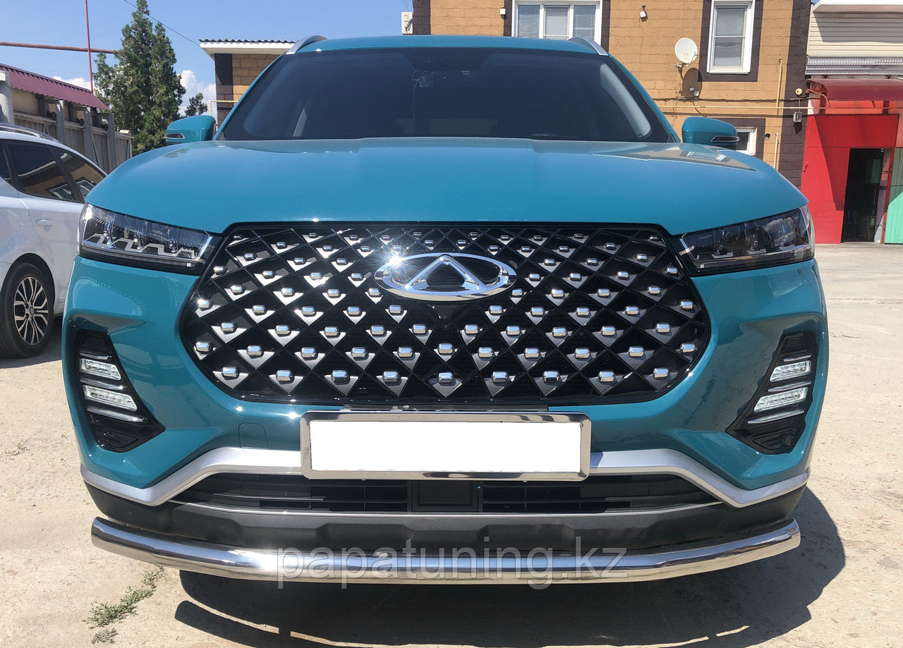 Защита переднего бампера d60 ПапаТюнинг для Chery Tiggo 7 Pro 2021 - - фото 1 - id-p105047071