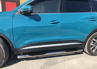 Пороги труба с проступью d76 ПапаТюнинг для Chery Tiggo 7 Pro 2021 -