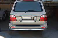 Защита заднего бампера угловая большая двойная d76/42 ПапаТюнинг для Lexus LX 470 1998-2007