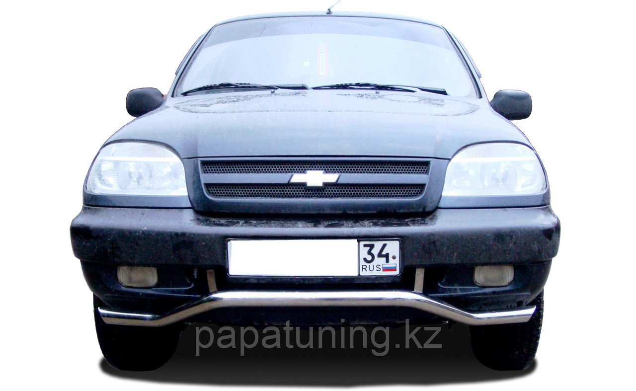 Защита переднего бампера «волна» d60 ПапаТюнинг для Chevrolet Niva 2002-2009 - фото 1 - id-p105047101