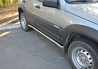 Защита штатного порога труба d60 ПапаТюнинг для Chevrolet Niva 2010 -