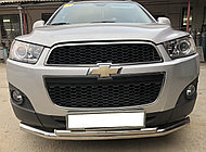 Защита переднего бампера двойная d60/42 ПапаТюнинг для Chevrolet Captiva 2011-2013