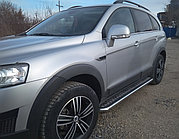 Пороги с накладным листом d53 ПапаТюнинг для Chevrolet Captiva 2012-