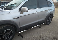 Пороги труба с проступью d76 ПапаТюнинг для Chevrolet Captiva 2012-