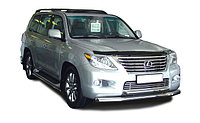 Защита переднего бампера (радиус) d 76/60 ПапаТюнинг для Lexus LX 570 2007-2012