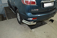 Защита заднего бампера угловая двойная d76/42 ПапаТюнинг для Chevrolet Trailblazer 2013-2016