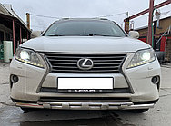 Защита переднего бампера тройная с перемычками d60/42/42 ПапаТюнинг для Lexus RX270/RX350/RX450h 2009-2015