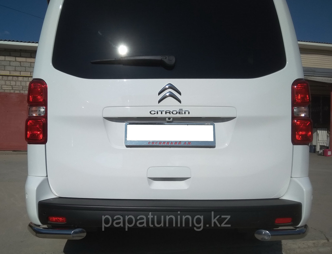 Защита заднего бампера угловая d60 ПапаТюнинг для Citroen SpaceTourer 2018-, фото 1
