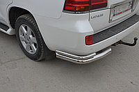 Защита заднего бампера угловая двойная d 76/42 ПапаТюнинг для Lexus LX 570 2007-2012