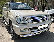 Защита переднего бампера двойная с перемычками d76/60 ПапаТюнинг для Lexus LX 470 1998-2007