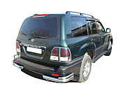 Защита заднего бампера угловая двойная d76/42 ПапаТюнинг для Lexus LX 470 1998-2007