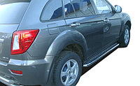 Пороги с накладным листом d53 ПапаТюнинг для Lifan X60 2011-2016