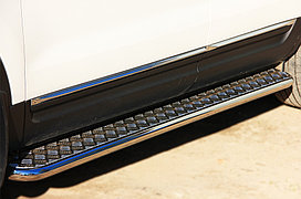 Пороги труба d42 с листом (лист алюм., проф. нерж) (вариант 1) Ford Explorer 2010-2015