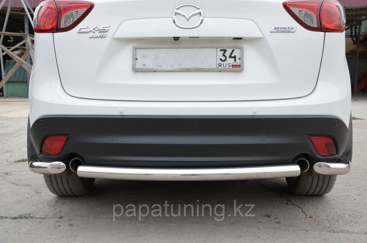 Защита заднего бампера d60 ПапаТюнинг для Mazda СХ-5 2013-2017 - фото 1 - id-p105047817