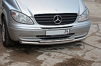 Защита переднего бампера двойная d60/42 ПапаТюнинг для Mercedes-Benz VITO 2003-2014