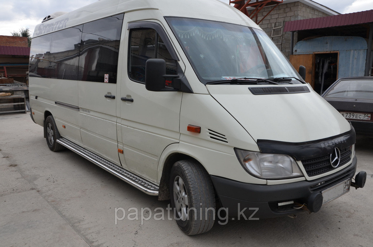 Пороги с накладным листом d53 ПапаТюнинг для Mercedes-Benz Sprinter 2001-2012 - фото 4 - id-p105047791