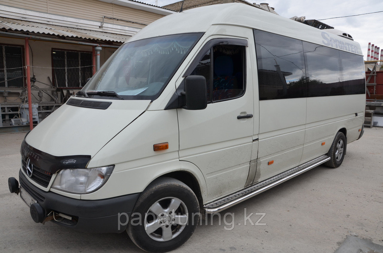 Пороги с накладным листом d53 ПапаТюнинг для Mercedes-Benz Sprinter 2001-2012 - фото 2 - id-p105047791