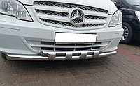 Защита переднего бампера двойная с перемычками d60/42 ПапаТюнинг для Mercedes-Benz VITO 2010-2014